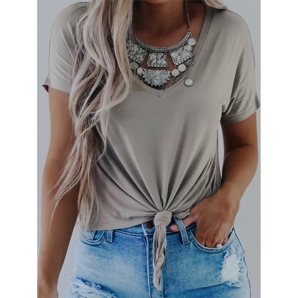 NEW* Knotted V-Neck Top - Picture 1 of 2